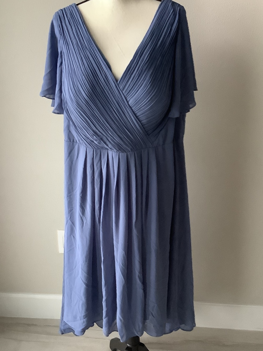 Ever-Pretty Blue Formal Maxi Dress Flutter Sleeve Size 22 3XL